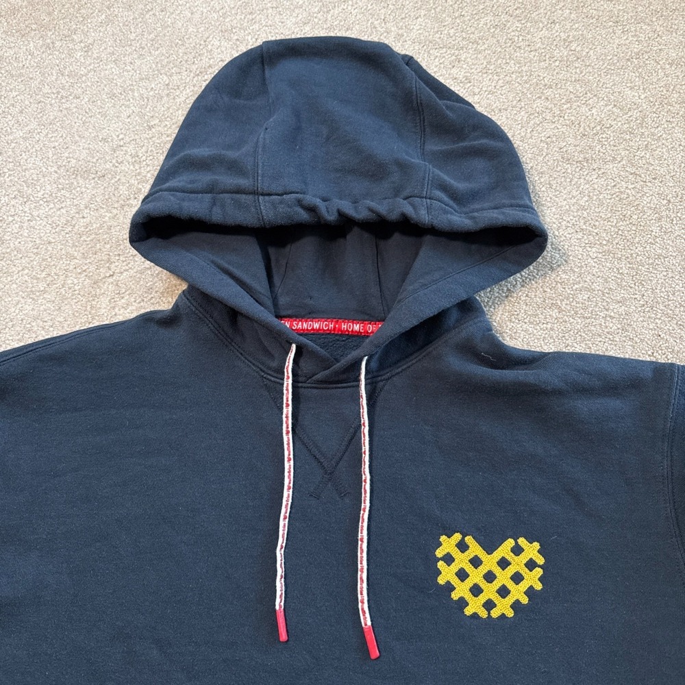 Chick-Fil-A Originals Blue Waffle Fry Heart Hoodie Sweatshirt Mens XL - Picture 4 of 10